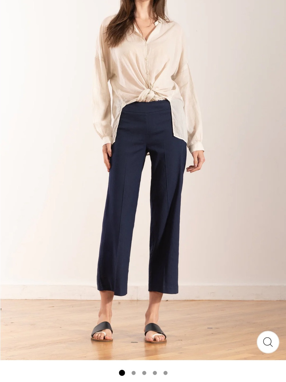 Avenue Montaigne - ALEX Linen Navy Crop Pant - Worn Once!